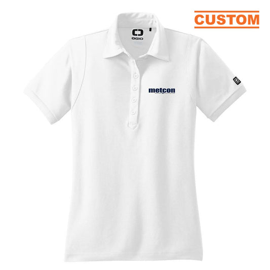 Yates-Metcon Ladies White Jewel Polo