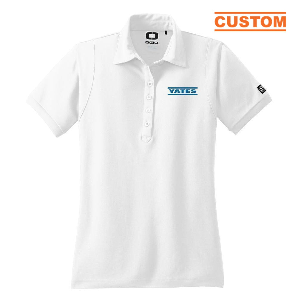 Yates Ladies White Jewel Polo