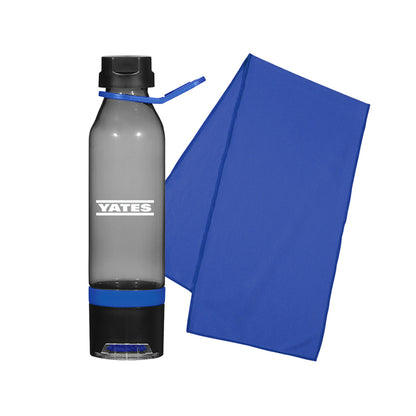 Yates 22 oz. Energy Sports Bottle with Phone Holder & Cooling Towel