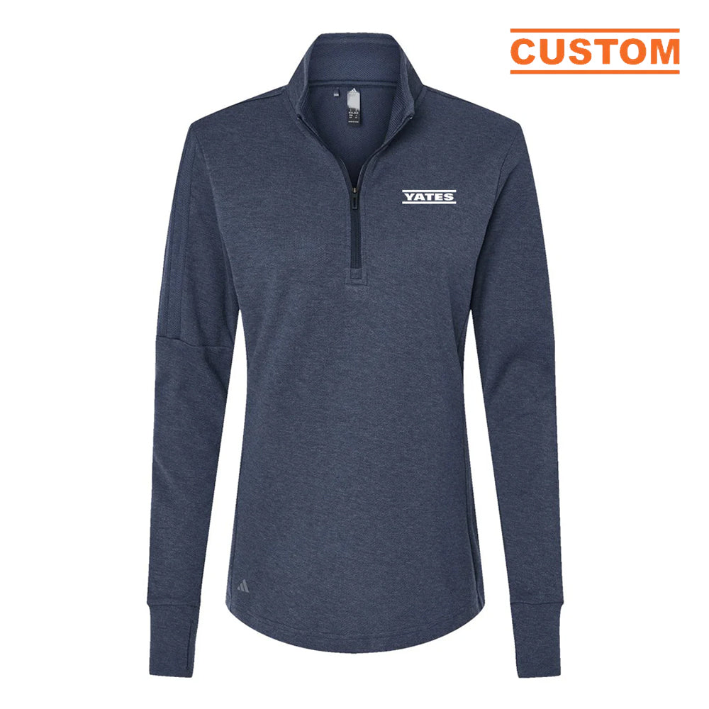 Yates Adidas Women's 3-Stripe Quarter-Zip Sweater Pullover