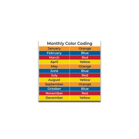 Monthly Color Coding Stickers (50 per pack)