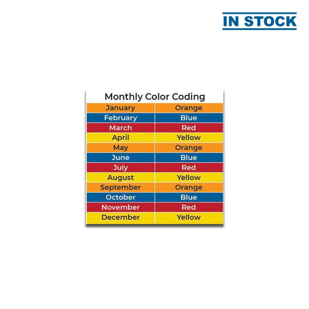 Monthly Color Coding Stickers (25 per pack)