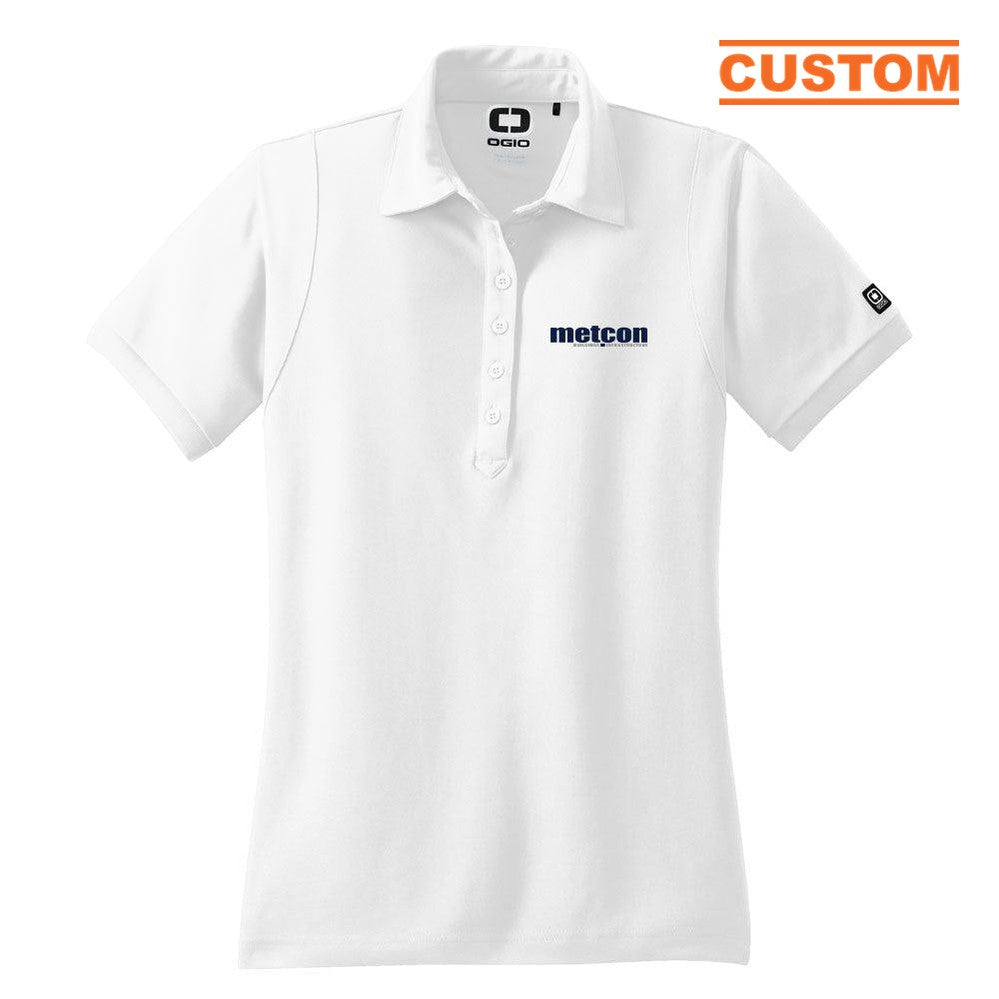 Yates-Metcon Ladies White Jewel Polo